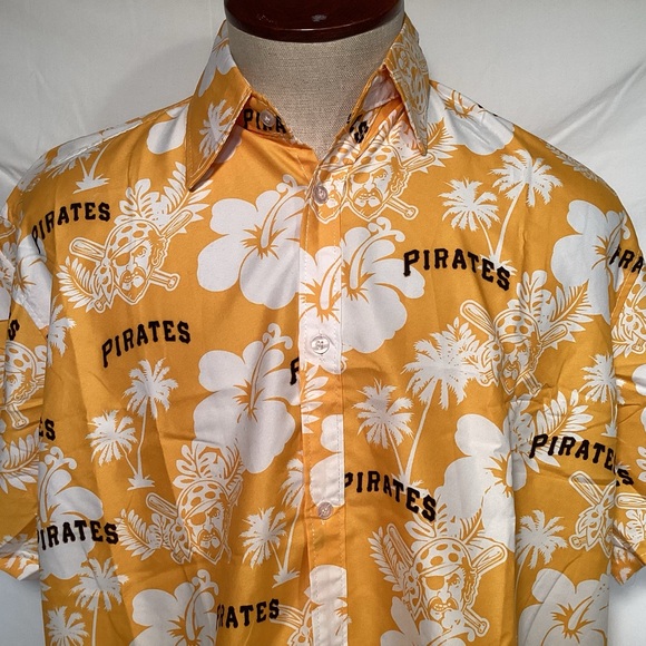 MLB Pittsburgh Pirates Baseball Hawaiian Button Up Shirt Men’s size XL - Picture 2 of 14